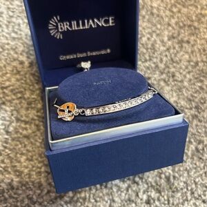 Silver Bracelet with Swarvorski Crystal Accents